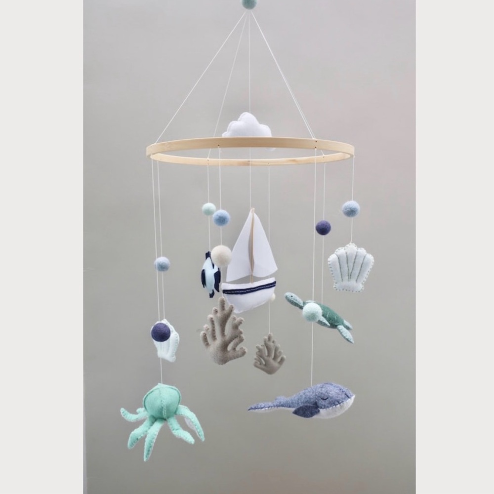 Nautical Baby Mobile with Sea Creatures